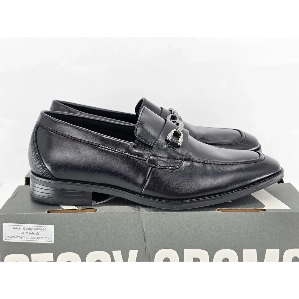 Stacy Adams Kaylor Loafers Boys Size 6M Black Slip On Bit Dress Shoes -Excellent